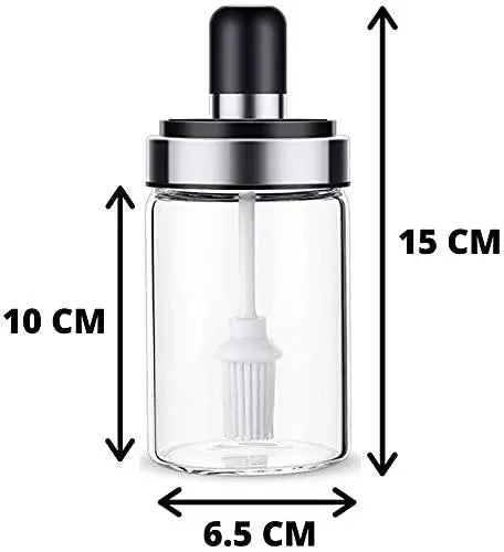 AppliKart 250 ml Glass Oil Dispenser With Basting Brush