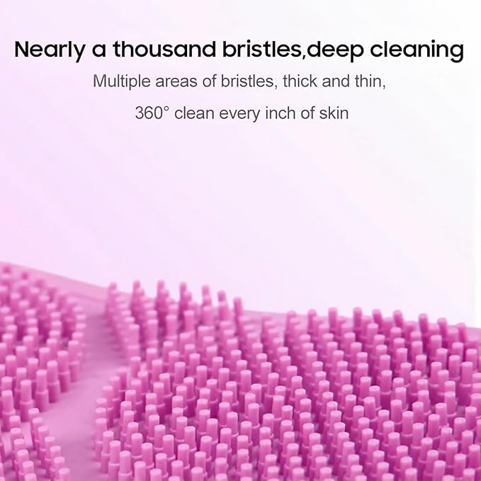 Silicone Back Scrubber Bath Belt – Pack of 2 | Double-Sided Exfoliating & Massage Shower Brush | Body Wash Exfoliator for Men & Women – Waterproof, Hygienic Design