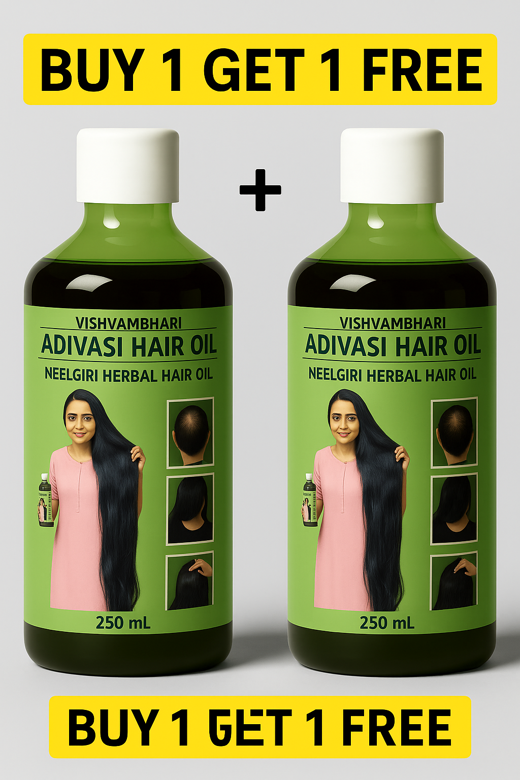 KASTURI HERBAL ADIVASI HAIR OIL 500ML -250ML PACK OF 2 - PREMIUM HERBAL HAIR CARE SOLUTION