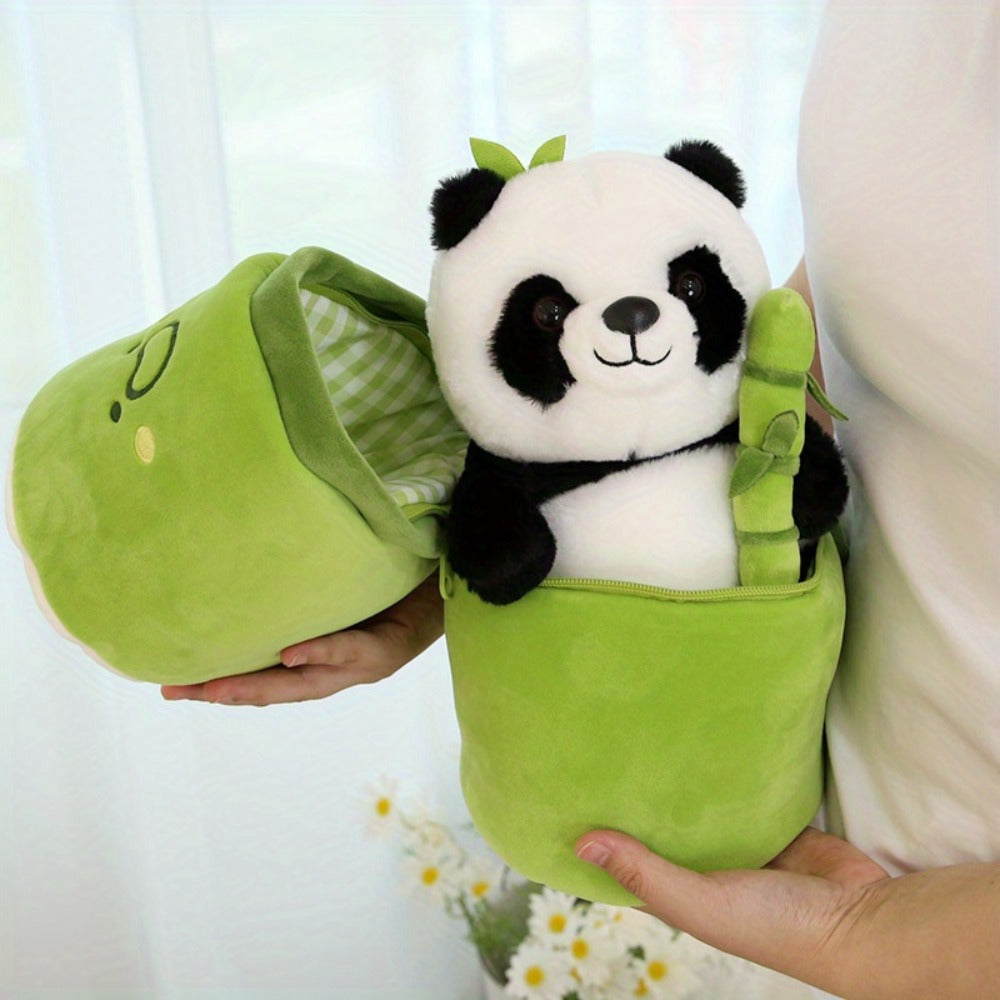 Bamboo Panda Soft Toys | Panda Teddy Bear with Bamboo House