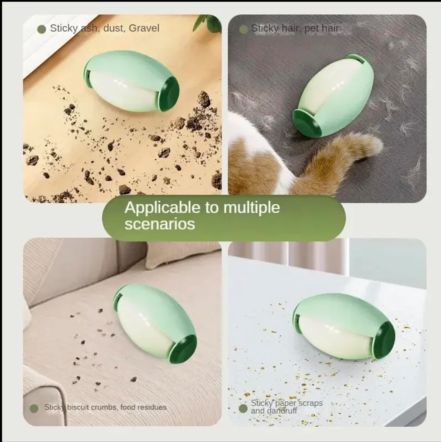 Reusable Lint Roller Ball – Extra Sticky, Washable & Travel-Friendly (Green)