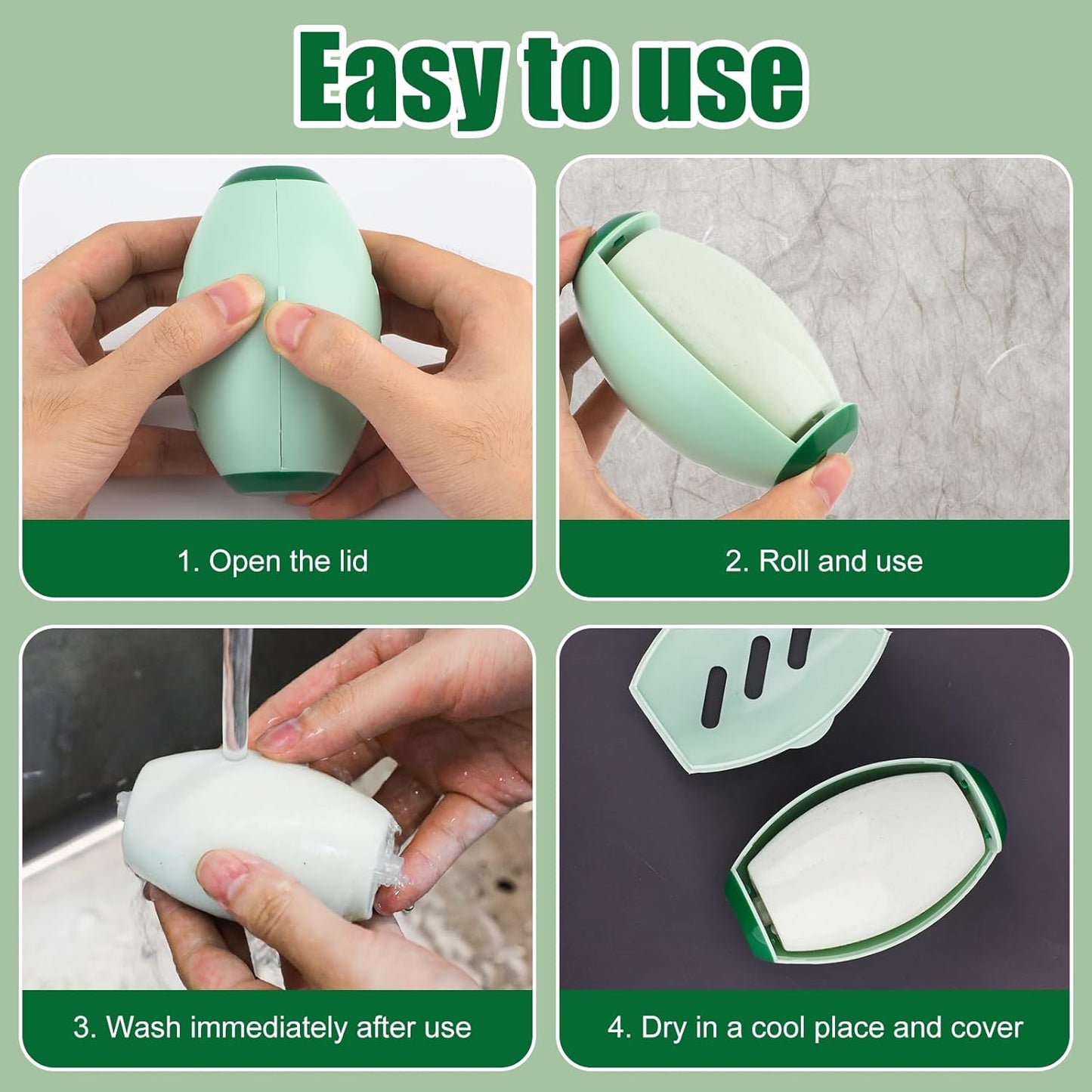 Reusable Lint Roller Ball – Extra Sticky, Washable & Travel-Friendly (Green)