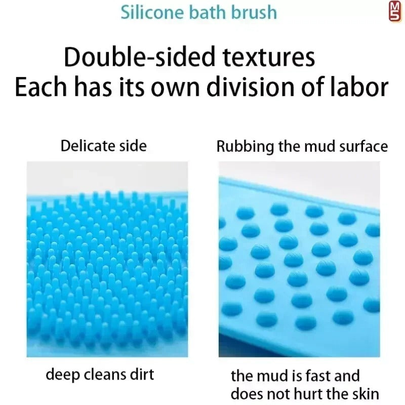 Silicone Back Scrubber Bath Belt – Pack of 2 | Double-Sided Exfoliating & Massage Shower Brush | Body Wash Exfoliator for Men & Women – Waterproof, Hygienic Design