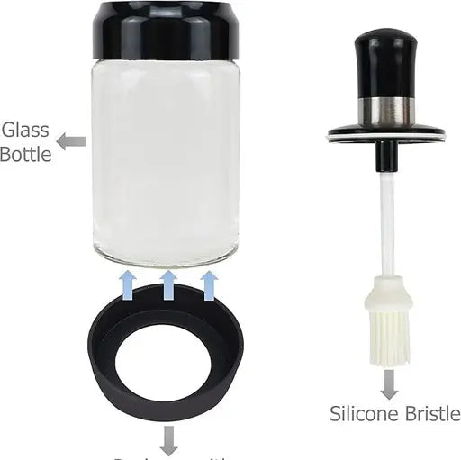 AppliKart 250 ml Glass Oil Dispenser With Basting Brush