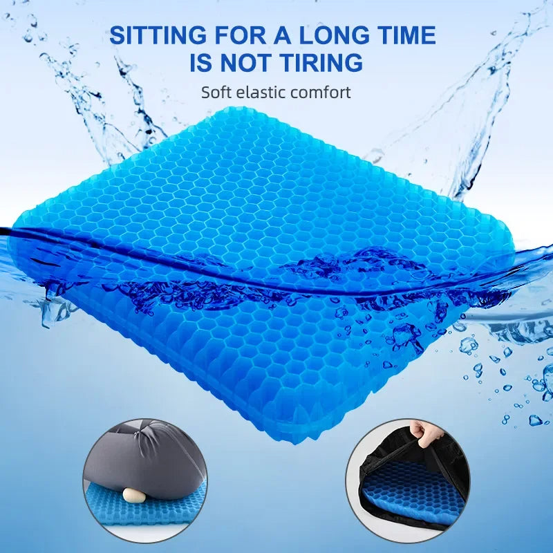 Extra Large Chair Cushion Seat Pad Breathable Honeycomb Design Car Gel Seat Cushions for Office