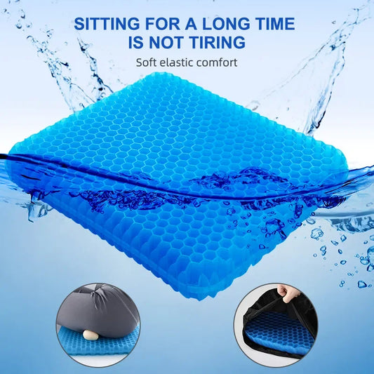 Extra Large Chair Cushion Seat Pad Breathable Honeycomb Design Car Gel Seat Cushions for Office