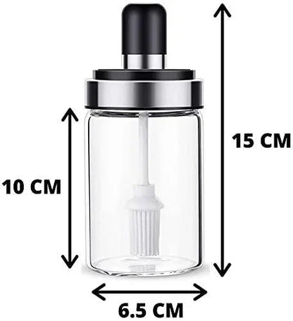 AppliKart 250 ml Glass Oil Dispenser With Basting Brush