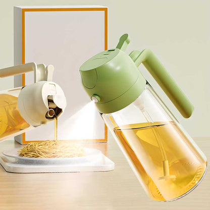 AppliKart Premium Glass 2-in-1 Oil Sprayer & Dispenser Bottle – Dual-Function Nozzle for Cooking, Air Fryer, Salad, Roasting & Frying (Multi Colour,550ml, Pack of 1)