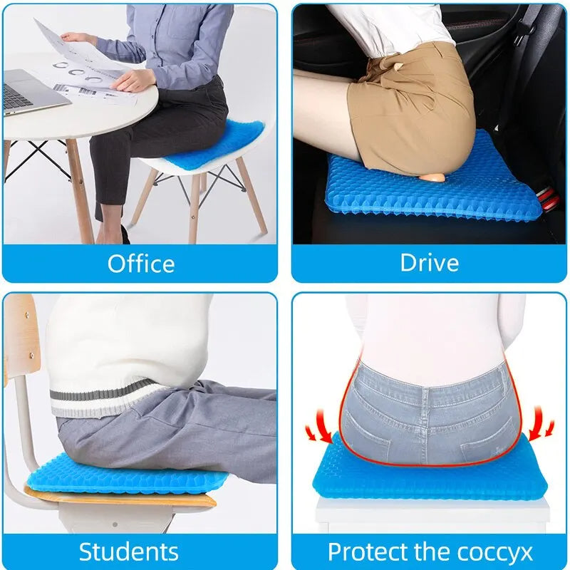 Extra Large Chair Cushion Seat Pad Breathable Honeycomb Design Car Gel Seat Cushions for Office
