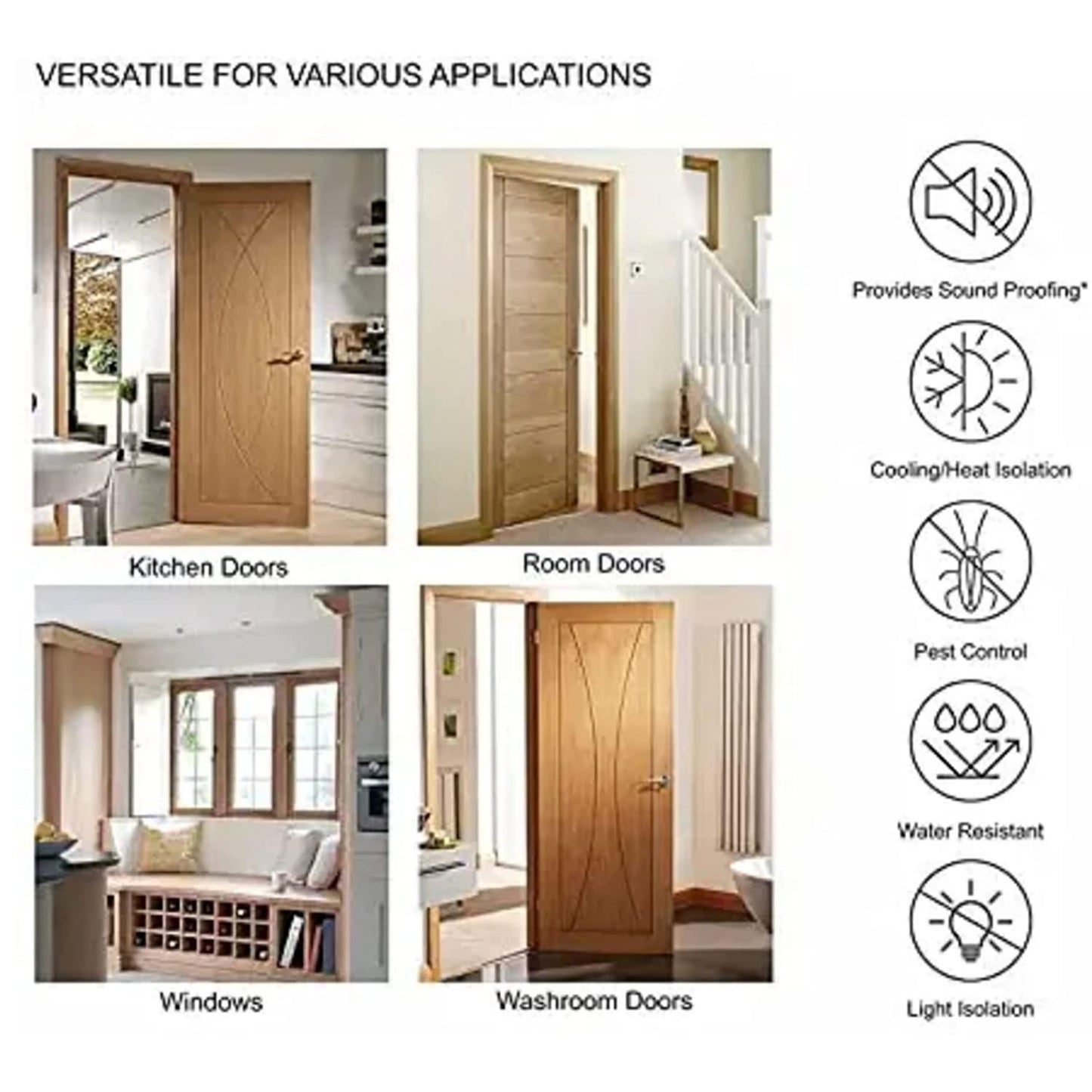 Door Protector- Door Draft Fabric Cover Guard Door Gap Sealer  - Brown (Pack Of 2)