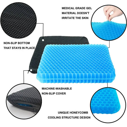 Extra Large Chair Cushion Seat Pad Breathable Honeycomb Design Car Gel Seat Cushions for Office