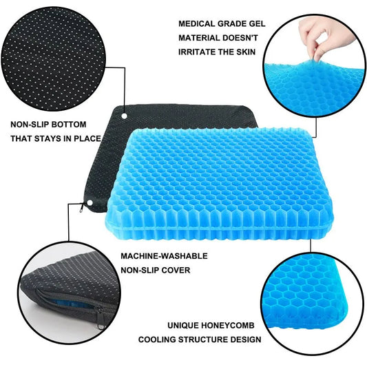 Extra Large Chair Cushion Seat Pad Breathable Honeycomb Design Car Gel Seat Cushions for Office