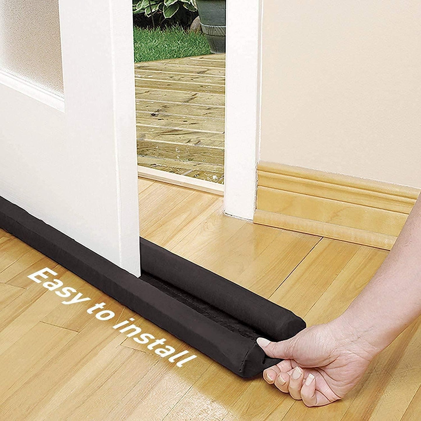 Door Protector- Door Draft Fabric Cover Guard Door Gap Sealer  - Brown (Pack Of 2)