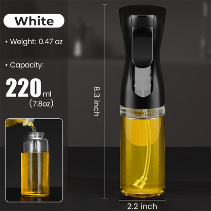 Glass Oil Spray Dispenser Bottle – 200ml Refillable Food Grade Mister for Healthy Cooking