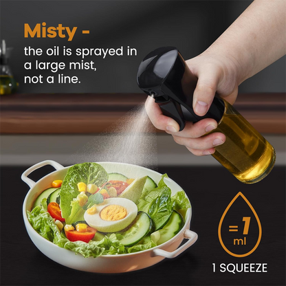 Glass Oil Spray Dispenser Bottle – 200ml Refillable Food Grade Mister for Healthy Cooking