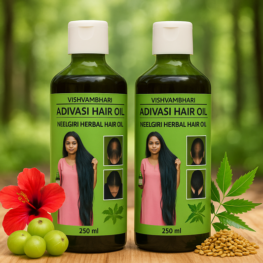 KASTURI HERBAL ADIVASI HAIR OIL 500ML -250ML PACK OF 2  - PREMIUM HERBAL HAIR CARE SOLUTION