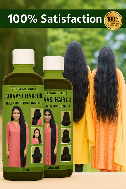 KASTURI HERBAL ADIVASI HAIR OIL 500ML -250ML PACK OF 2  - PREMIUM HERBAL HAIR CARE SOLUTION