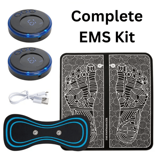 Foot Massager & Neck Massager Combo - Pin Relif Complete EMS Massage Kit