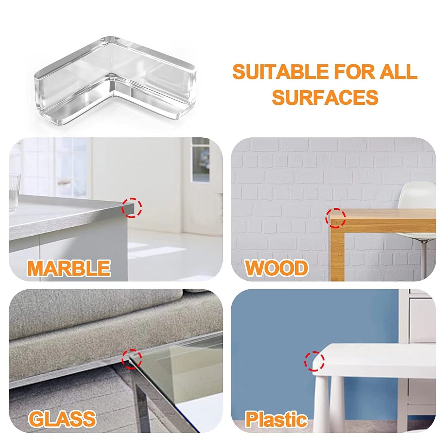 12 Pcs Safety Corner Protection Table Silicone Edge Corner Guard Transparent Anti Collision Desk Edge Protection Cover