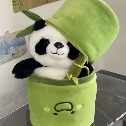 Bamboo Panda Soft Toys | Panda Teddy Bear with Bamboo House