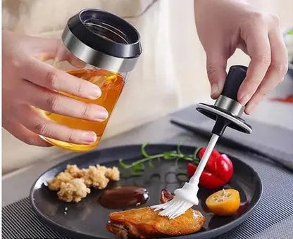 AppliKart 250 ml Glass Oil Dispenser With Basting Brush