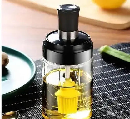 AppliKart 250 ml Glass Oil Dispenser With Basting Brush